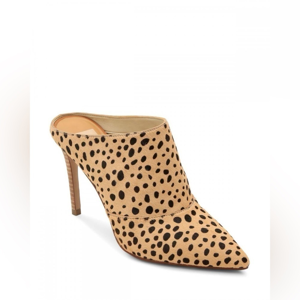 DOLCE VITA  Women's  Cinda High-Heeled Calf Hair Mules - Leopard - Size 6